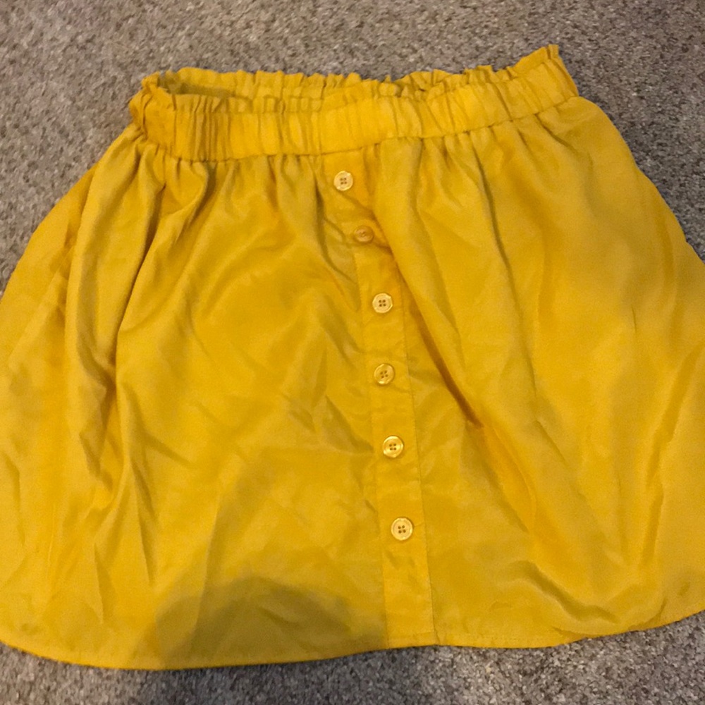 High waist mustard skirt